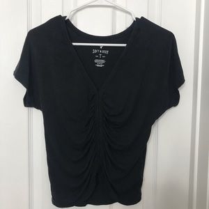 American Eagle Soft / Sexy Black Ruched Shirt